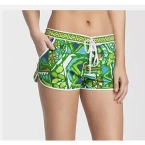 Trina Turk Bali Hai Board Shorts XS Green Coral